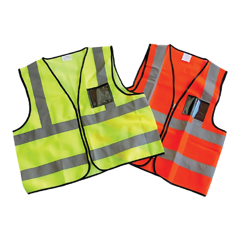 Econo Hi-Viz Lime Reflective Vest With Zip & ID Pouch