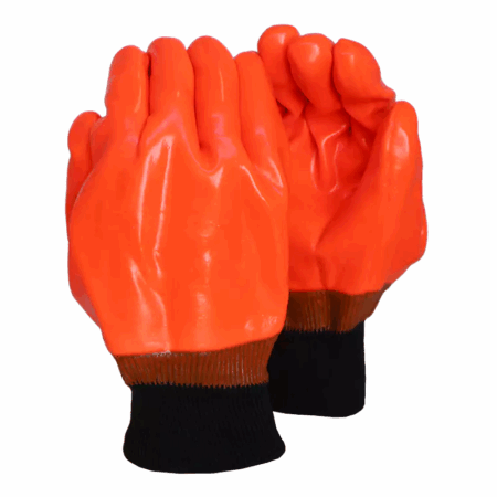 PVC FREEZER KNIT WRIST ORANGE GLOVE