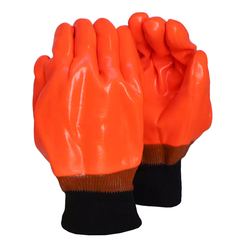PVC FREEZER KNIT WRIST ORANGE GLOVE