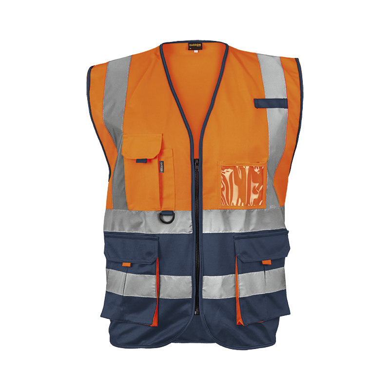Hi-Viz Two Tone Signaling Vest - Orange/Navy