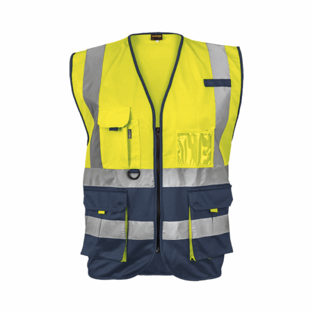 Pinnacle Hi-Viz Two Tone Signaling Vest - Lime/Navy