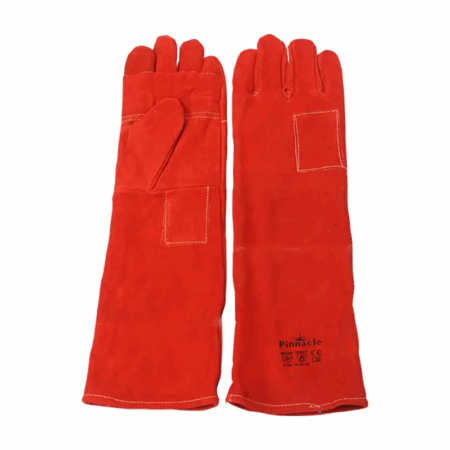 16" Red heat resist glove KEVLAR stitched shoulder