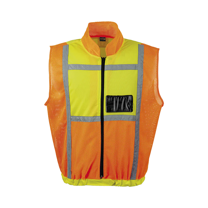 Hi-Viz Two-Tone Sleeveless Reflective Safety Jacket - Orange/Lime