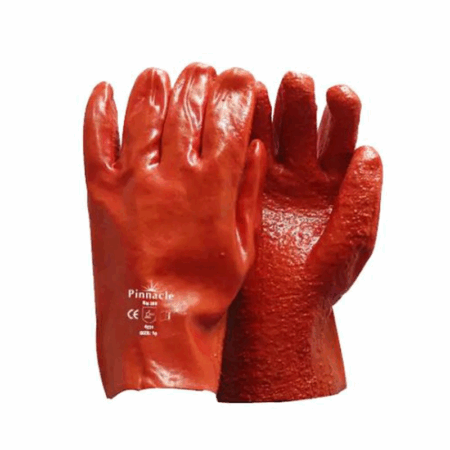 Red PVC 27cm open cuff Terry palm