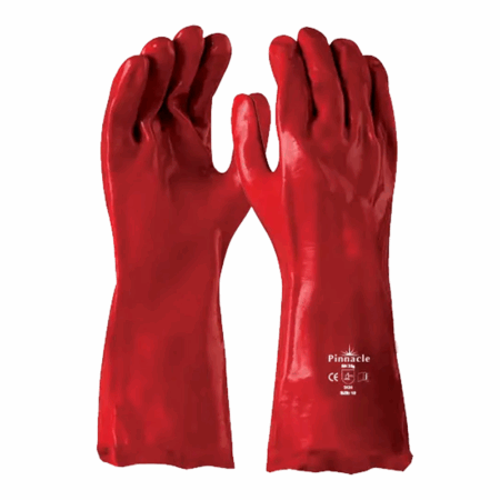 Red PVC 35cm open cuff Terry palm