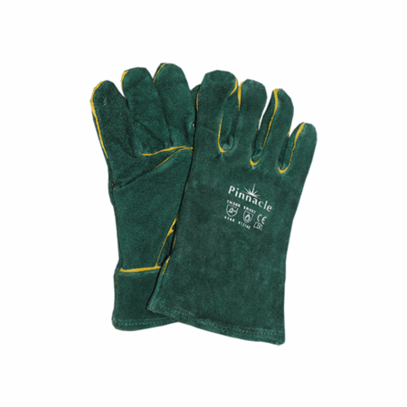 8'' green lined elbow length glove