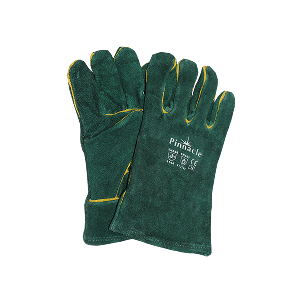 8'' green lined elbow length glove