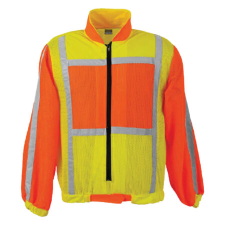 Hi-Viz Two-Tone Long Sleeve Reflective Safety Jacket - Orange/Lime
