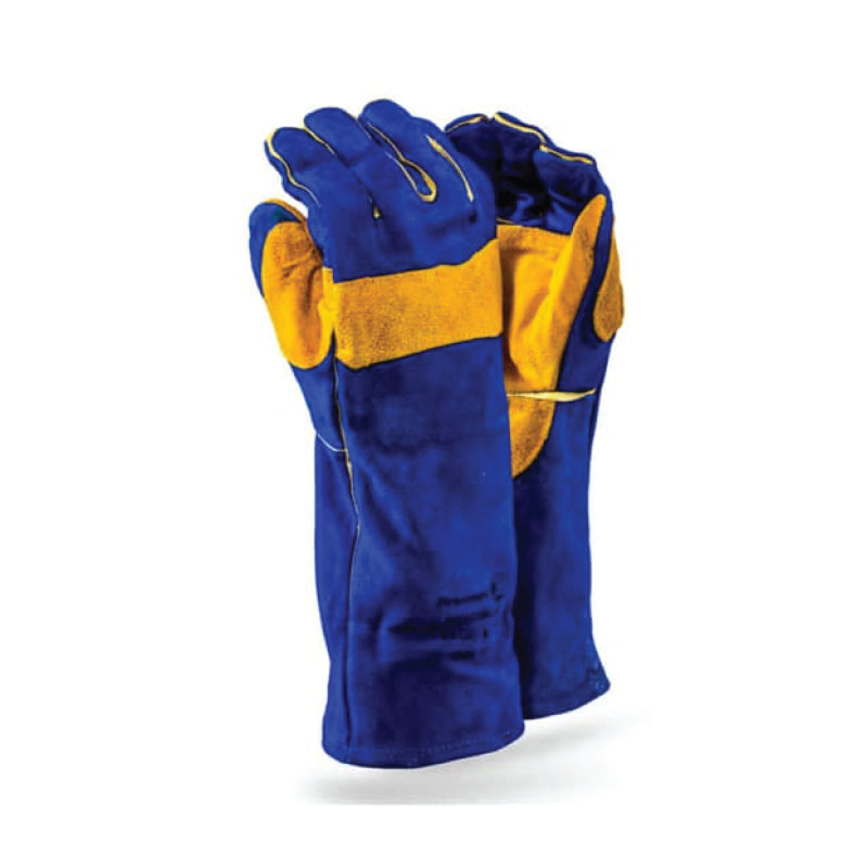 8" Superweld Blue Lined Yellow Palm glove