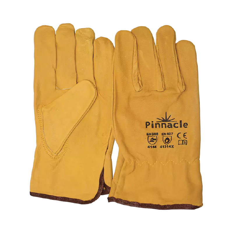 Yellow leather Napa glove
