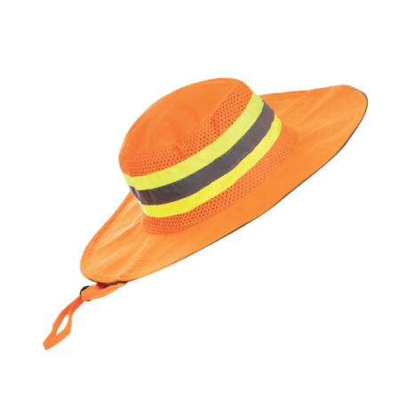 Brimmed Bush Hat  c/w Reflective Tape  - Orange