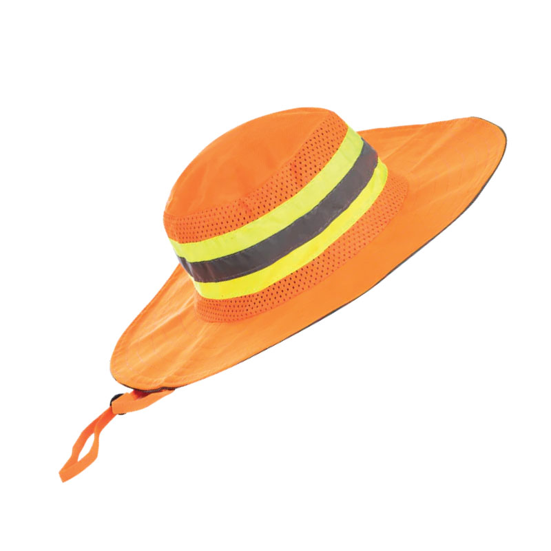 Brimmed Bush Hat  c/w Reflective Tape  - Orange
