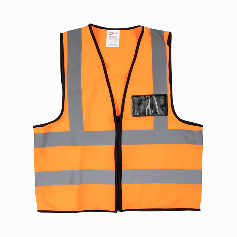 Pioneer Econo Hi-Viz Orange Reflective Vest With Zip & ID Pouch